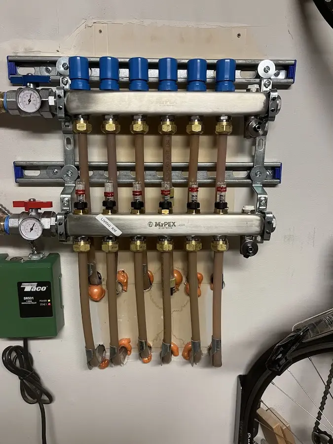 Plumber performing Gas Line Installation at a residential property in North Manheim